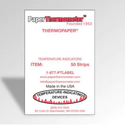 Thermoppaper®330°F/166°C非粘性温度标签，一包50条