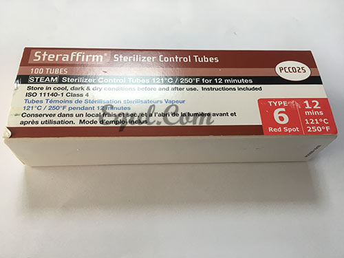 Steris Life Science Steraffirm Control Tubes for steam 121 deg c for 12 minutes